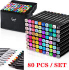 80PCS/set Art Sketch Drawing Marker Set Alcohol Markers Double Tipped Marker Pen