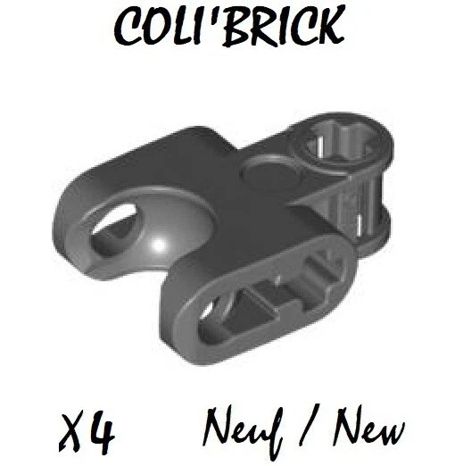 Lego 93571 - 4x Technic Axle Connector 2 x 3 with Ball - Dark Bluish Gray - NEW