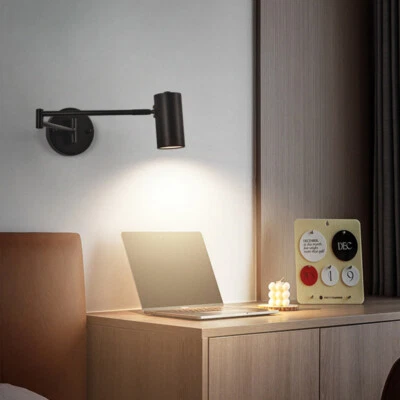 5W COB LED Foldable Bedside Wall Light Fixture Swing Arm Retractable Lamp Foyer - Image 1 of 4