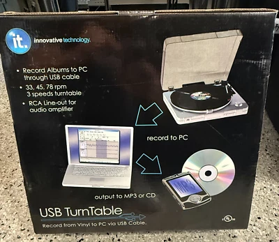Disco giratorio USB Innovative Technology ITUT-201 de vinilo a PC/Mac a través de USB Foto 1 de 4