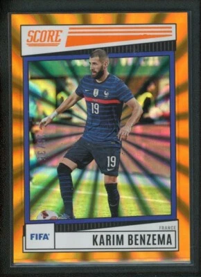 2022-23 KARIM BENZEMA 26/35 PANINI SCORE FIFA LASER ORANGE FIFA - Image 1 of 2
