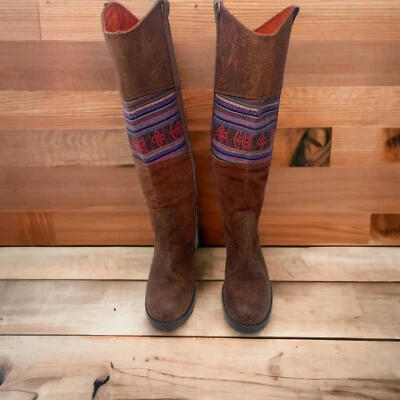 Botas occidentales altas de cuero gamuza whisky BC Footwear para mujer 6,5 usadas una vez Foto 1 de 4