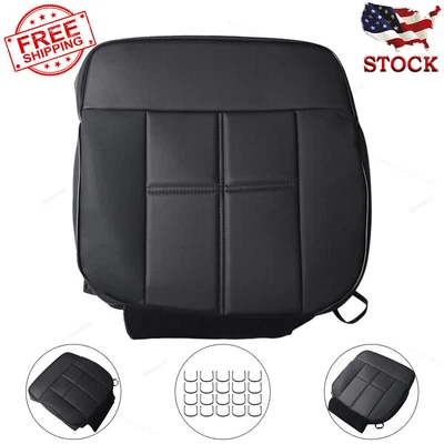 Fits Lincoln Mark LT 2006-2008 Synthetic Leather Driver Bottom Seat Cover Black - Image 1 of 4