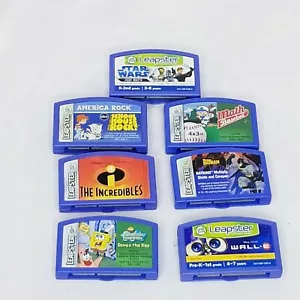 Lot of 7 LeapFrog Leapster Learning Games Cartridges Star Wars Batman Sponge Bob - Picture 1 of 12