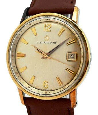 Vintage 1964 Men's 34mm Eterna Matic Silver Dial Automatic Watch 3321T Cal. 1422 - Image 1 of 4