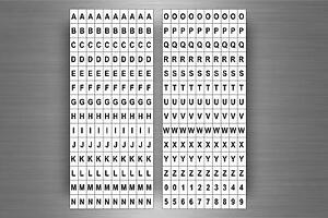 Planche autocollant sticker gommette numéro nombre lettre alphabet chiffre r1