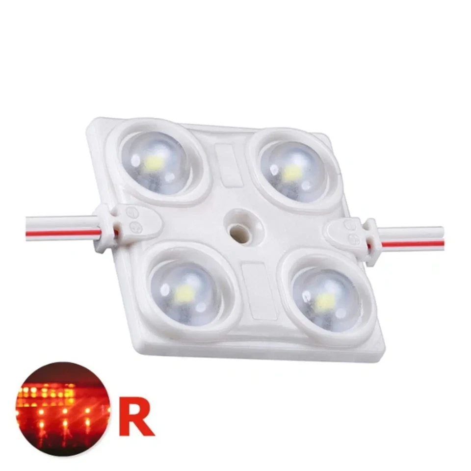 modulo led stagno 4 led insegna strip led 12volt 1,44 watt luce rossa - Immagine 1 di 1