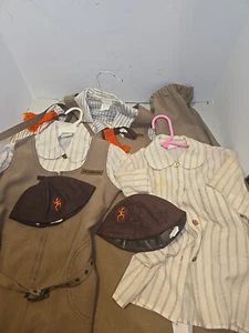 Vintage Lot Of 1980s Girl Scouts Brownie Uniforms with Patches Hat Scarf - Picture 1 of 6
