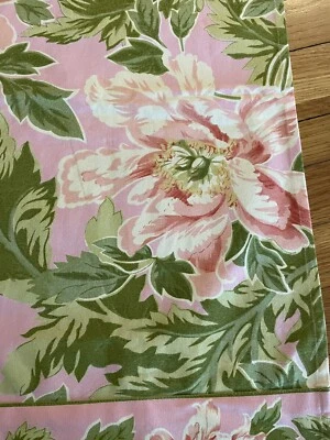 April Cornell Pink Green Floral Table Runner 72" x 13" Cotton Feminine Cottage - Image 1 of 4