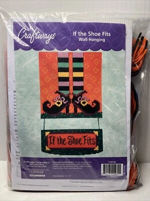 Craftways Plastic Canvas Kit 170126 Halloween If the Shoe Fits wall hanging - Image 1 of 4