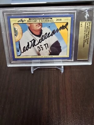 Ted Williams / Willie Mays-2018 Hoja Historia del Béisbol Auténtico Corte Automático 1/2 Foto 1 de 4