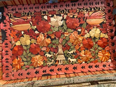 Boîte XVIII ème Siècle " Je suis le bon pasteur" Marqueterie de Paille & 18 ème - Photo 1/4