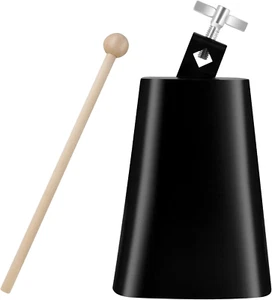 6 Inch Metal Steel Cow Bells Noise Makers Hand Percussion Cowbell with Stick for - Picture 1 of 12