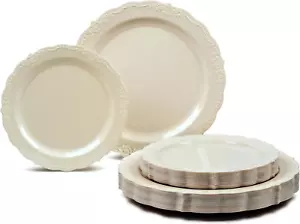 " OCCASIONS " 50 Plates Pack (25 Guests)-Vintage Wedding Party Disposable Plasti - Picture 1 of 5