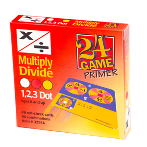 NEW 24 Game Math Primer Multiply Divide 1,2,3 Dot- Ages 8+ 96 Self Check Cards