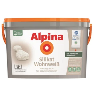 Alpina silicato blanco residencial 10,0 Ltr. Pintura interior a base de silicato natural - Imagen 1 de 4