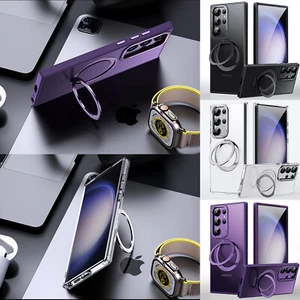 Fr Samsung Galaxy S24 S23 Ultra/Plus MagSafe Magnetic Ring Stand Slim Phone Case - Picture 1 of 11