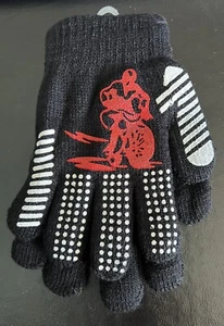 Kids Mittens - Sticky Fingers - Red Motor Cross Theme - Black 2-5 yrs - Picture 1 of 4