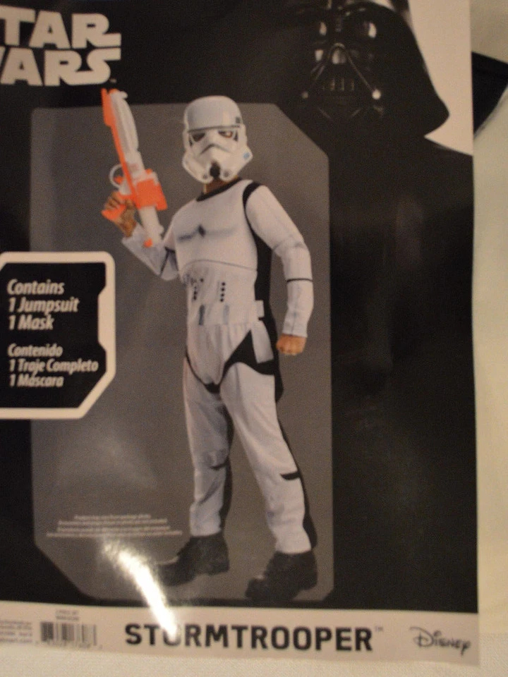 男孩迪士尼星球大战 Stormtroooper 2 件万圣节服装套装尺寸 S、M、L — 第 1/1 张图片