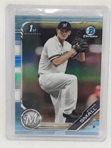 Ethan Small 2019 Bowman Draft Sky Blue Refractor 1st #BDC-28 - Milwaukee Brewers - Bild 1 von 2