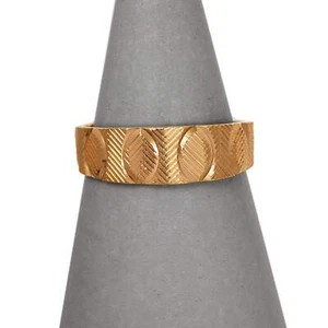 Pre-Owned 14ct Gold Patterned Tapered Band Ring - Picture 1 of 7