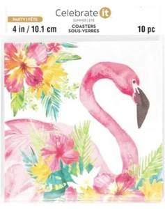 Posavasos de papel tropical Flamingo 4 cajas de 10 cada una (40 posavasos en total) - Imagen 1 de 3