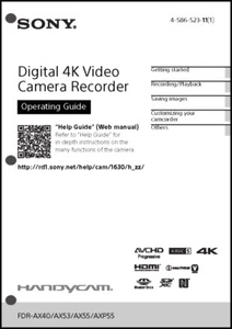 Sony HandyCam FDR-AX40/X53/AX55/AXP55 Bedienungsanleitung Bedienungsanleitung - Bild 1 von 1