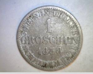 1858-B German, Hanover, 1 Groschen, .0155 oz Silver (Ger-83) - Picture 1 of 2