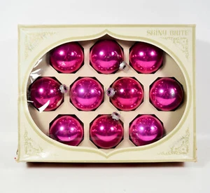 Bolas de Navidad de vidrio fucsia Brite Max Eckardt & Sons brillantes de colección - Caja de 10 - Imagen 1 de 8