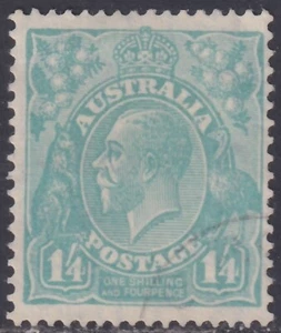 AUST KGV 1/4d TURQUOISE CofA Wk "CTO". NEVER HINGED. (K288) - Picture 1 of 2