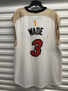 Majestic Miami Heat Jersey 2006 Finals Adult XL White Dwayne Wade NBA Mens - Picture 1 of 8