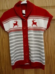 Red Holiday Reindeer Kid Sweater  - Picture 1 of 3