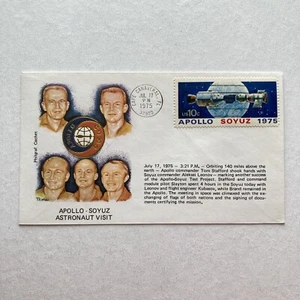 Apollo Soyuz Space Stamp Astronaut Visit Commemorative Cover 7-17-75 - Picture 1 of 4