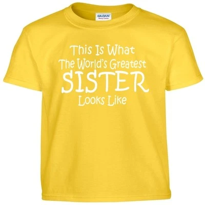 Camiseta Worlds Greatest SISTER Niñas Jóvenes Niños y Adultos Camiseta  Foto 1 de 3