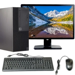 Dell i5 Desktop MT 16GB RAM 1TB HD 22" LCD Windows 10 Pro Computer PC WiFi - Picture 1 of 6