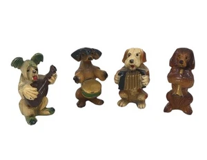 Juego de 4 instrumentos de juego vintage de metal fundido pintado para perros banda para perros de 2" de alto - Imagen 1 de 20