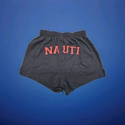 ЖЕНСКИЕ ФИРМЕННЫЕ ШОРТЫ SOFFE ТЕМНО-СИНИЙ РАЗМЕР X-LARGE С «NAUTI» ЧЕРЕЗ ПРИКЛАД - Изображение 1 из 3