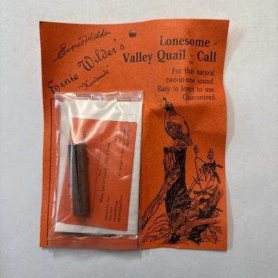 Vintage Ernie Wilder’s Lonesome Valley Quail Call NOS Handmade Wood Call NIP - image 1 of 4