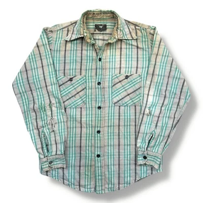 Vintage 60s JC Penney Cotton Flannel Shirt Men’s Size Small Plaid Sanforized - Image 1 of 4