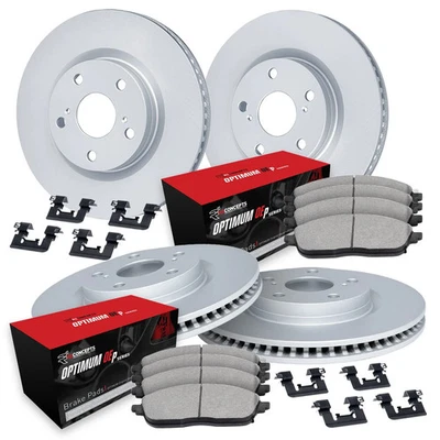 For Land Rover LR2 08-12 R1 Concepts Front & Rear Brake Kit w Optimum Pads Foto 1 de 2