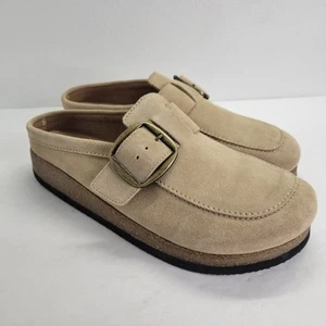 NWOB White Mountain Footbeds Slip On Clogs Slides Tan Size 10 Suede Upper  - Picture 1 of 10