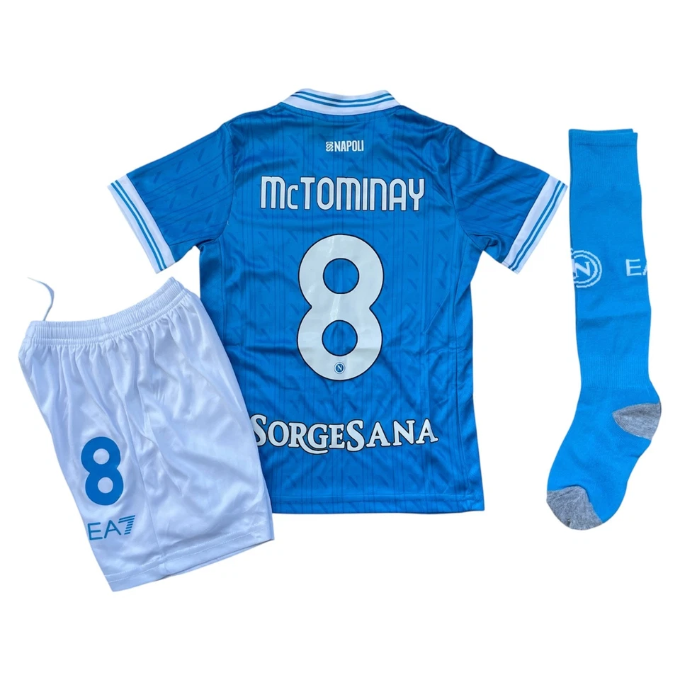Kit Completo calcio SSC Napoli McTominay bambino 2025/26 fino ai 13 anni - Immagine 1 di 4