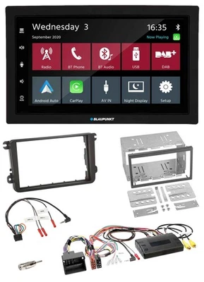 Blaupunkt DAB Bluetooth USB Lenkrad 2DIN Autoradio für VW T5 Golf Tiguan Touran - Bild 1 von 4