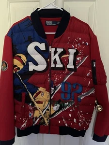Polo Ralph Lauren Ski 92 Hybrid Down Jacket 1992 Red Men's Size L  Nice - Picture 1 of 12