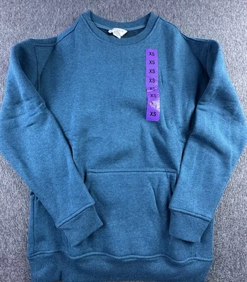 Danskin Sweatshirt Womens XSmall Green Teal Fleece Lined Pullover Athleisure New - Image 1 of 4