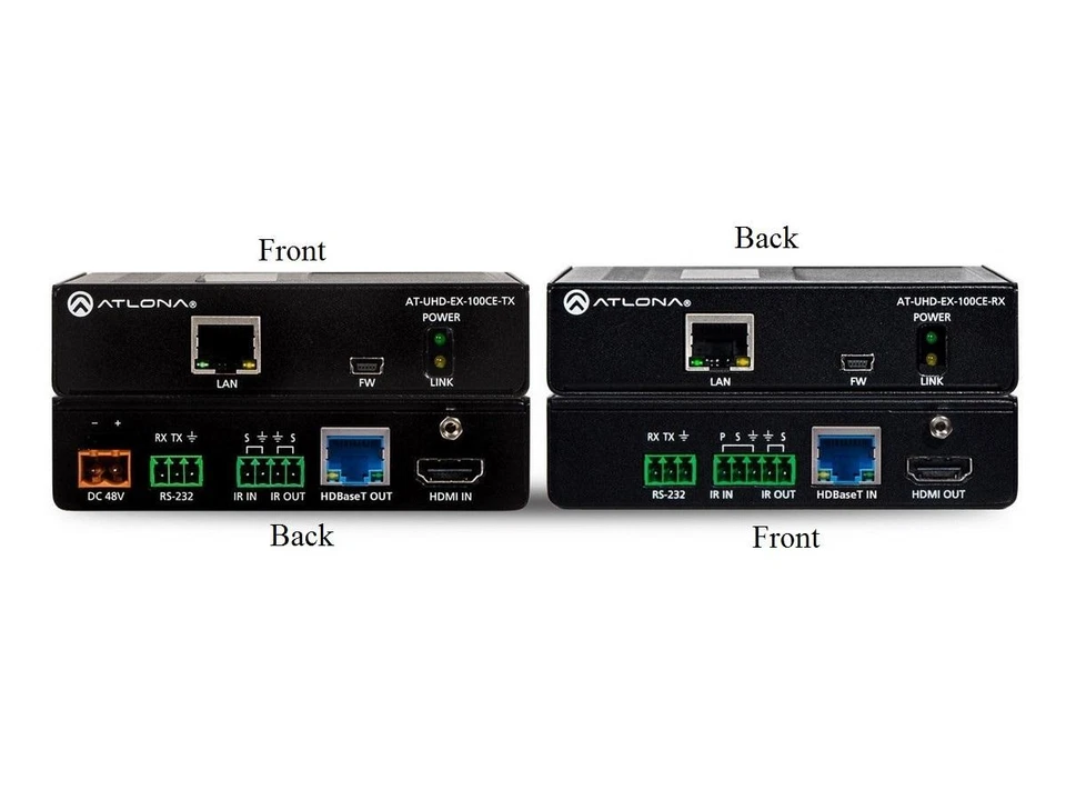 Atlona AT-UHD-EX-100CE-KIT 4K/UHD HDMI HDBaseT/Ethernet/RS232/IR Extender 330ft - Image 1 of 1