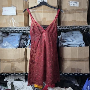COSABELLA NIGHTGOWN Medium Red Sexy LACEY TRANSPARENT Dress Stretchy Italy NWT - Picture 1 of 9