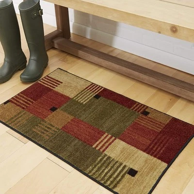MOHAWK HOME Alliance Modern Geometric 1' 8" x 2' 10" Area Rug - Red - Perfect for Living ...