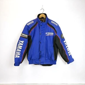 SELTENE VINTAGE YAMAHA MOTORRAD JACKE - GRÖSSE SMALL HELLBLAU INDIGO 90ER? - Bild 1 von 18