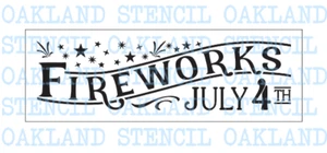 Fireworks STENCIL for Painting Wood Signs July 4th Wall Fabric Reusable Summer - Picture 1 of 1